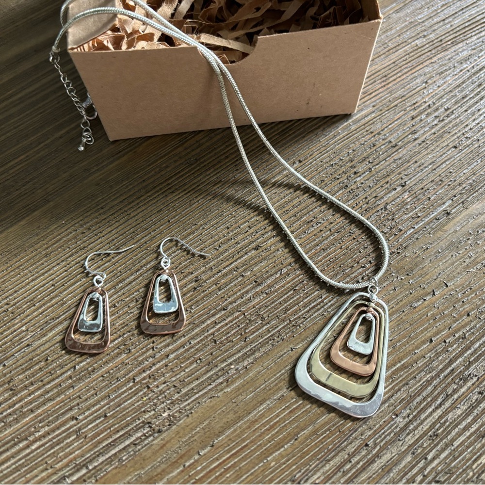Peaceful Village Necklace and Earrings Set